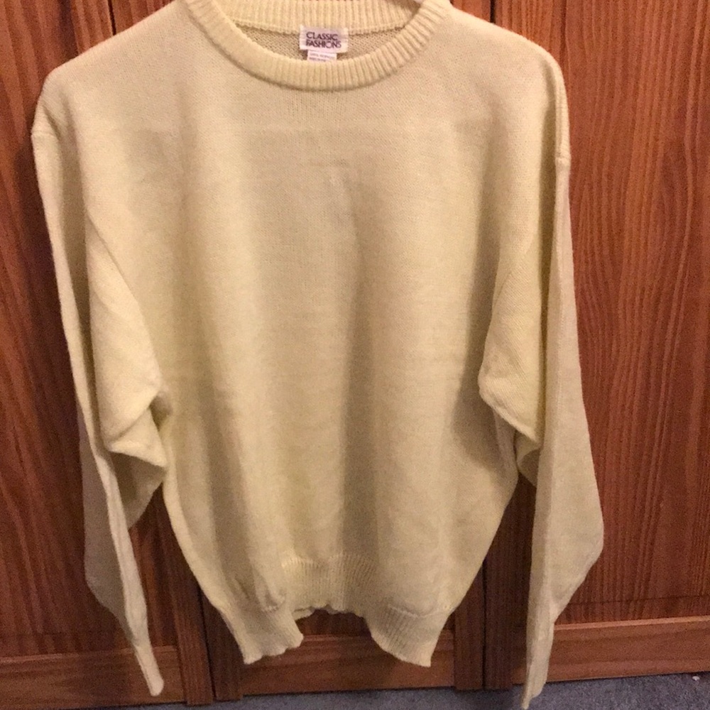 Vintage knit pastel yellow sweater deadstock new with tag womens medium